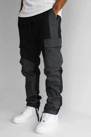 Large Pocket Stitching Trousers Men's Loose Feet