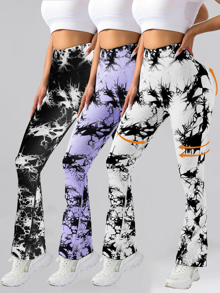 3 Pack Tie Dye Seamless High Waisted Workout Leggings For Women Scrunch Butt Lifting Yoga Gym Athletic Pants,, Leggings For Women Scrunch Butt Lifting Yoga Gym Athletic Pants