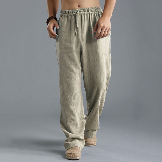 Men's Loose Casual Pants Linen Breathable Sports Trousers