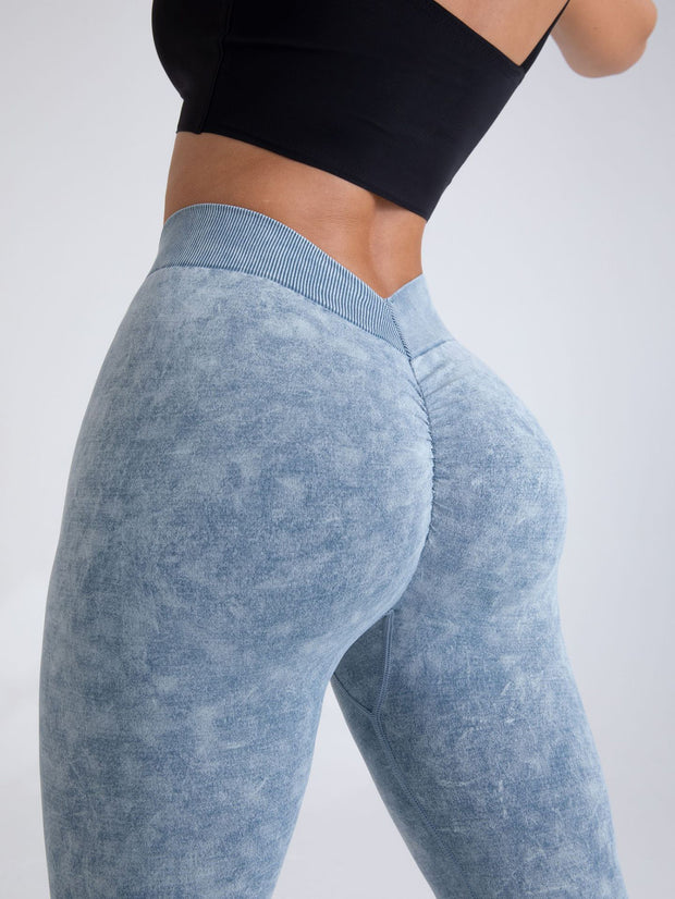 3 Pack V-Back Scrunch Butt Workout Leggings, Women Seamless Gym Yoga Leggings High Waist Active Yoga Pants, Yoga Leggings High Waist Active Yoga Pants