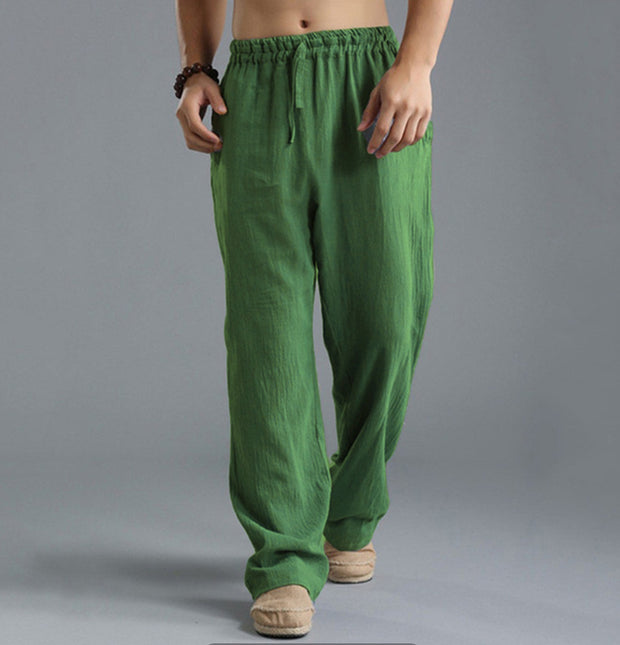 Men's Loose Casual Pants Linen Breathable Sports Trousers