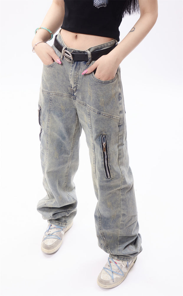 Heavy Industry Wash Denim Trousers Men