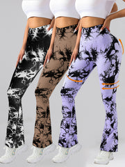 3 Pack Tie Dye Seamless High Waisted Workout Leggings For Women Scrunch Butt Lifting Yoga Gym Athletic Pants,, Leggings For Women Scrunch Butt Lifting Yoga Gym Athletic Pants